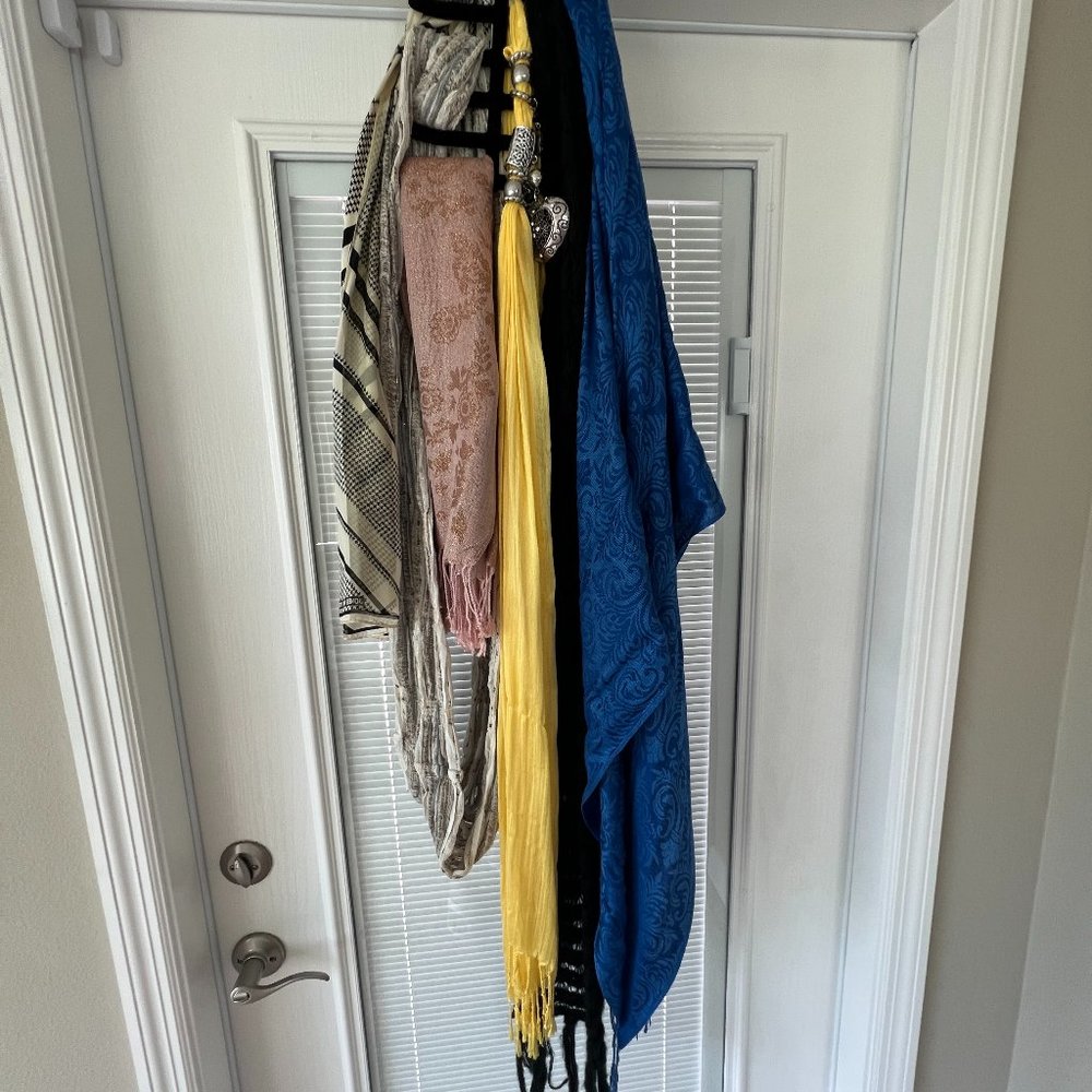 Bundle of 6 Assorted Scarves, Yellow Scarf Embellished